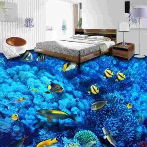 3D Bedroom Epoxy Flooring Design - Deep Sea Themed