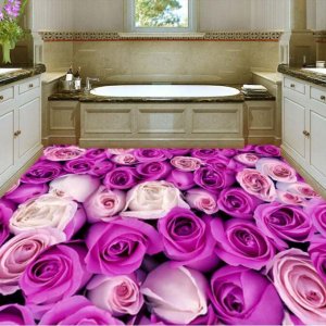 3d Purple Rose Buque Epoxy Flooring