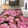 3d Sweet Pink Rose Buque Epoxy Flooring